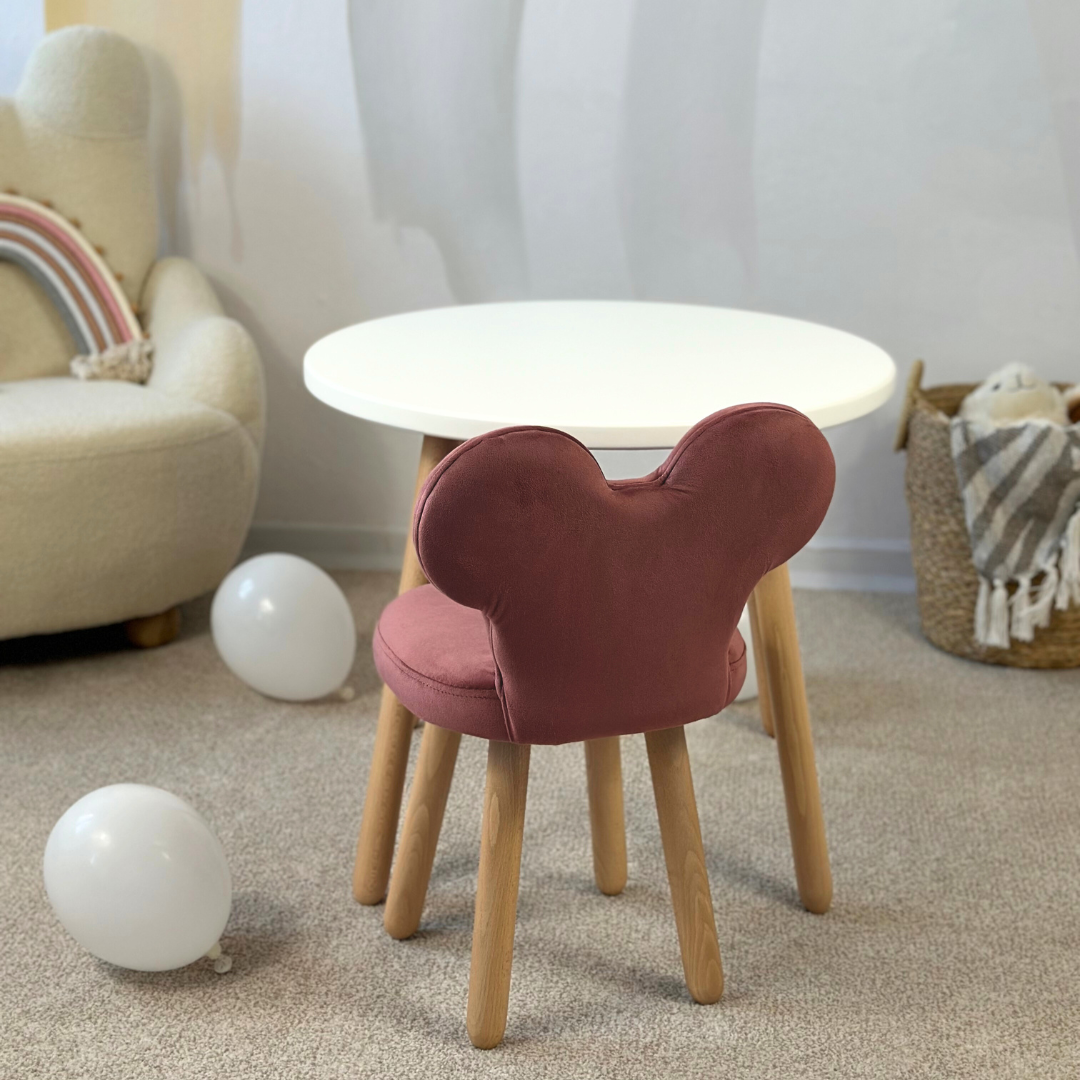 Scaunel Micky tapitat burgundy pastel
