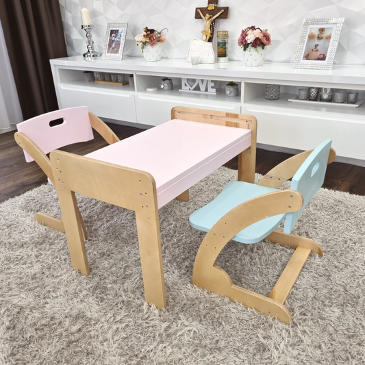 Set măsuță cu 2 scăunele reglabile