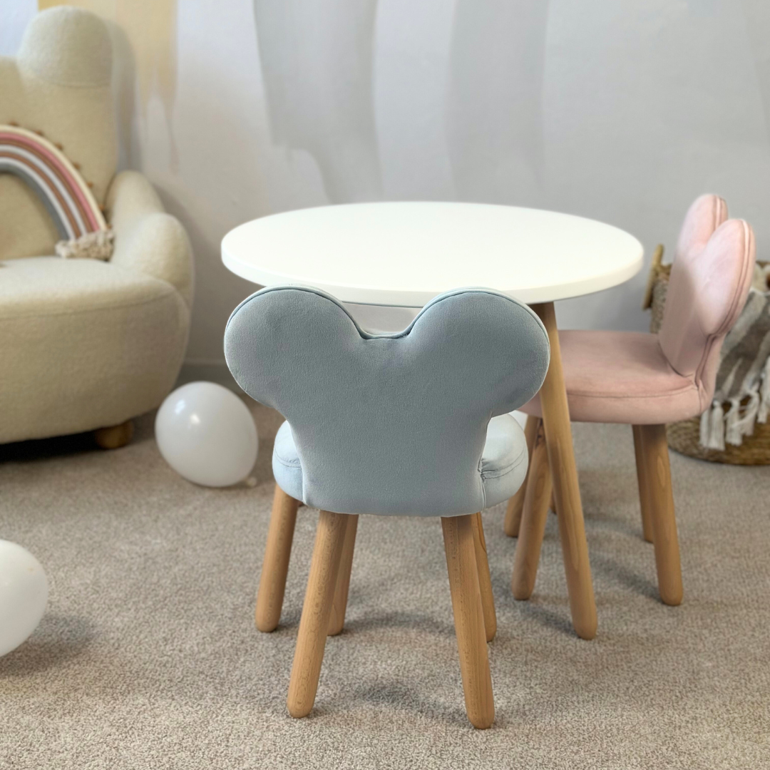 Scaunel Micky tapitat albastru